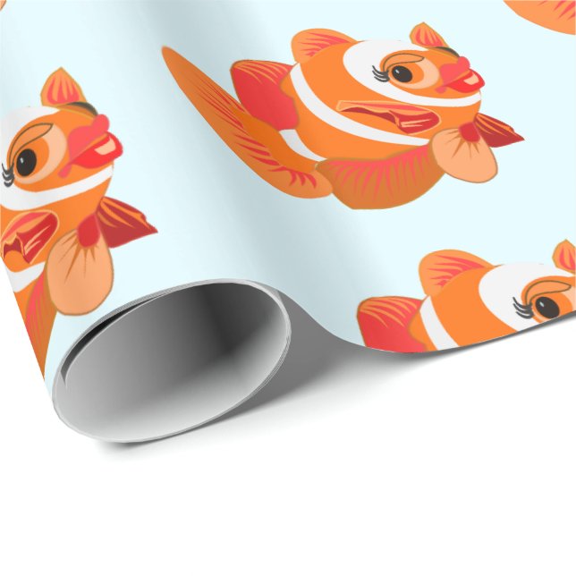Gold Fish Wrapping Paper - Anpassbar Geschenkpapier (Rolleneckpunkt)