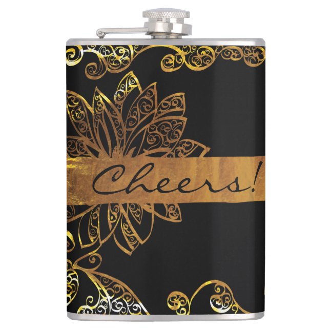 Gold Flachmann (Vorderseite)