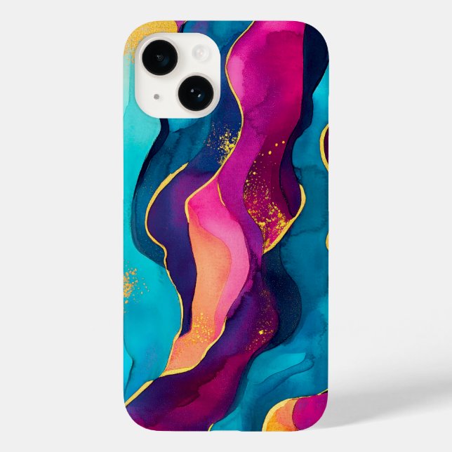 Gold Flaked Pattern Case-Mate iPhone 14 Hülle (Rückseite)