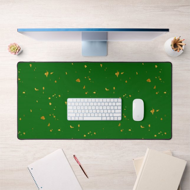 Gold Flakes auf Smarald Green Schreibtischunterlage (Büro 1)