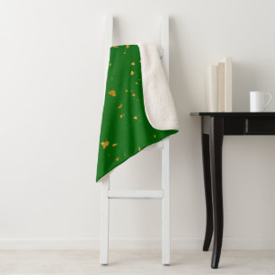 Gold Flakes auf Smarald Green Sherpadecke