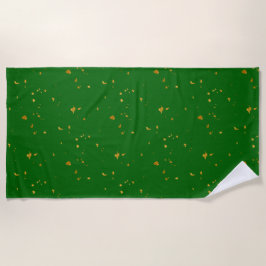 Gold Flakes auf Smarald Green Strandtuch