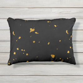 Gold Flakes Black Kissen Für Draußen