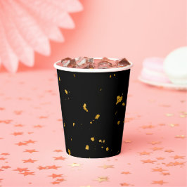 Gold Flakes Black Pappbecher