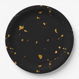 Gold Flakes Black Pappteller