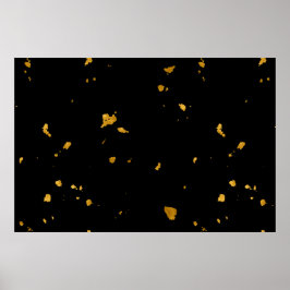 Gold Flakes Black Poster