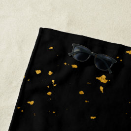 Gold Flakes Black Strandtuch