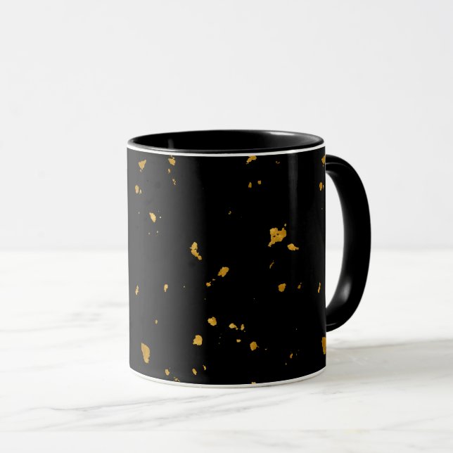 Gold Flakes Black Tasse (VorderseiteRechts)
