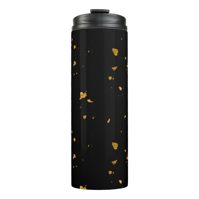 Gold Flakes Black Thermosbecher (Vorderseite)