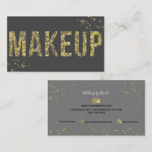 Gold Flakes Glitzer Glam Minimal Schönheit Makeup Visitenkarte