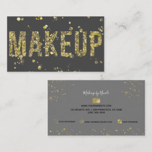 Gold Flakes Glitzer Glam Minimaler Schönheitscreme Visitenkarte