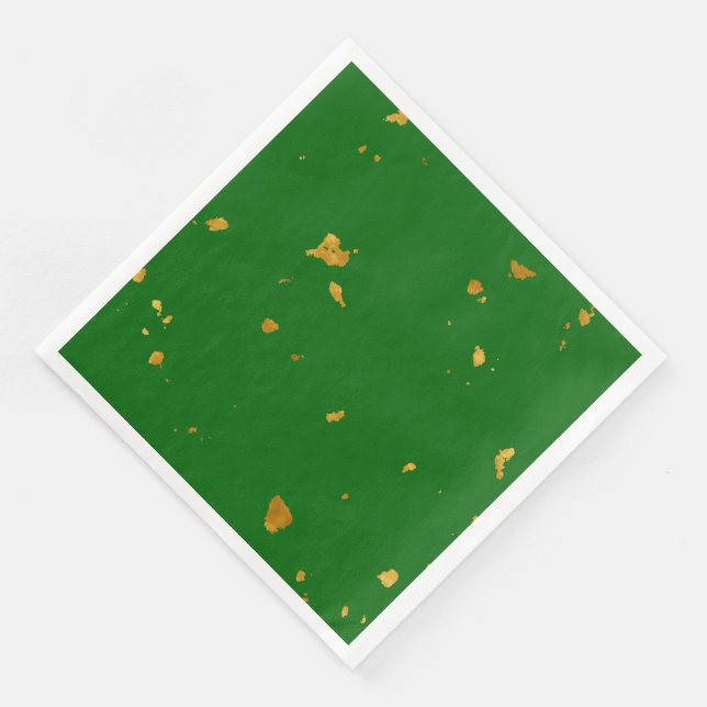 Gold Flakes und Emerald Green Serviette (Ecke)
