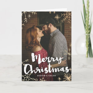 Gold Flakes Weihnachtsfeiertag Postkarte