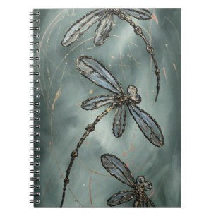 Gold Fleck Dragonfis auf Gunmetal Gray Notizblock