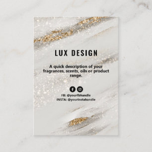 Gold Fleck White Glitzern Product Price List Card Visitenkarte