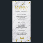 Gold Flecks & Marble Wedding Menu Menükarte<br><div class="desc">Hochzeitsmenü mit Marmorboden,  Goldflecken und eleganten Schriftart.</div>