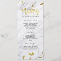 Gold Flecks & Marble Wedding Menu