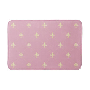 Gold Fleur-de-Lis Dusky Pink Badematte