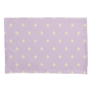 Gold Fleur-de-Lis Lilac Kissenbezug