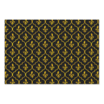 Gold Fleur-de-Lis-Quatrefolienmuster