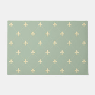 Gold Fleur-de-Lis Sage Fußmatte