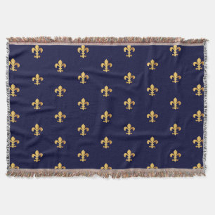 Gold Fleur de Lys Blanket Decke