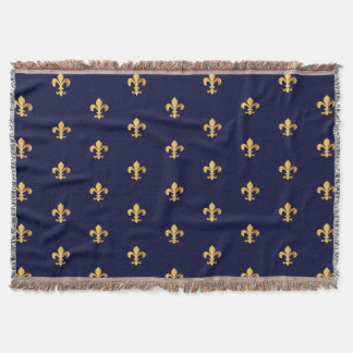 Gold Fleur de Lys Blanket Decke