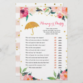 Gold Floral April Duschen Mommy oder Daddy