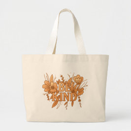 Gold Floral “Be Kind” Jumbo Tote – Friendly Bag Jumbo Stoffbeutel