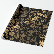 Gold Floral & Black
