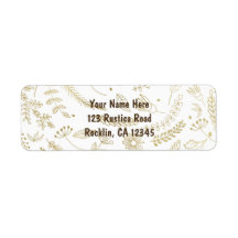 Gold Floral Blätter Rustikale Hochzeit Einladung