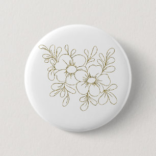 Gold Floral Button