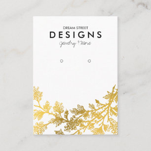 Gold Floral Earring Display Card Visitenkarte