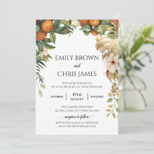 Gold Floral   Elegant Eukalyptus Greenerity Weddin Einladung