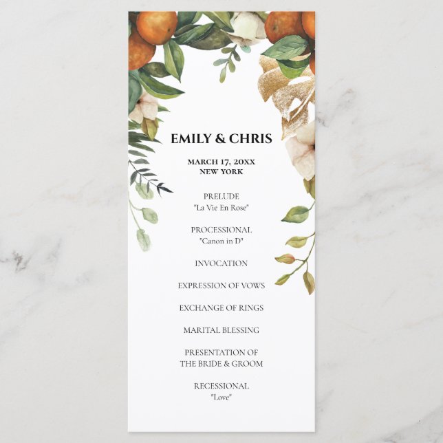 Gold Floral | Elegant Eukalyptus Greenery Programm (Vorderseite)