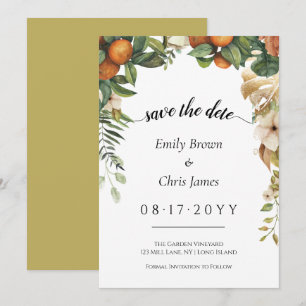 Gold Floral Elegant Eukalyptus Greenery Save The Date