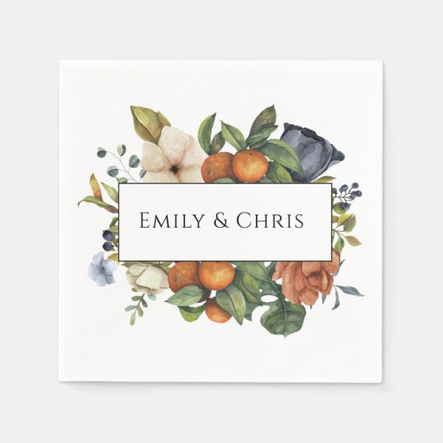 Gold Floral | Elegant Eukalyptus Greenery Serviette (Vorderseite)