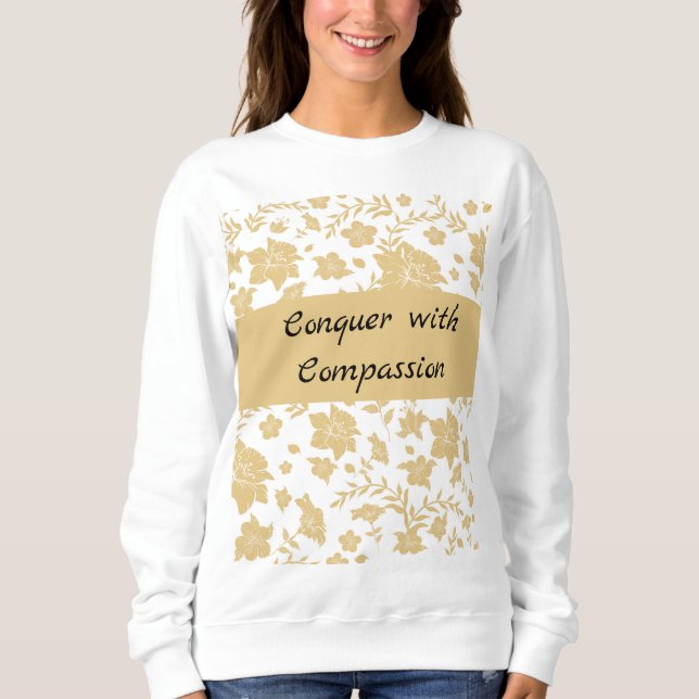 Gold Floral Elegant Inspiration Sweatshirt (Vorderseite)