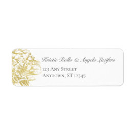 Gold Floral Elegant Wedding Return Label