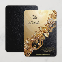 Gold Floral Embellishments Detail Enclosure Begleitkarte