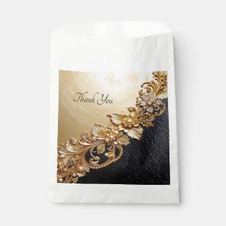 Gold Floral Embellishments Favor Bag Geschenktütchen