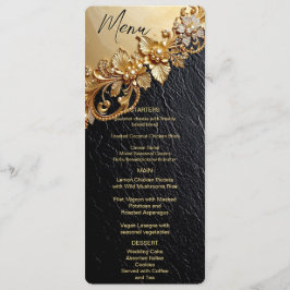 Gold Floral Embellishments Menu Menükarte
