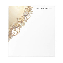 Gold Floral Embellishments Notepad Notizblock