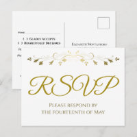 Gold Floral Filigree Border Elegante Wedding UAWG