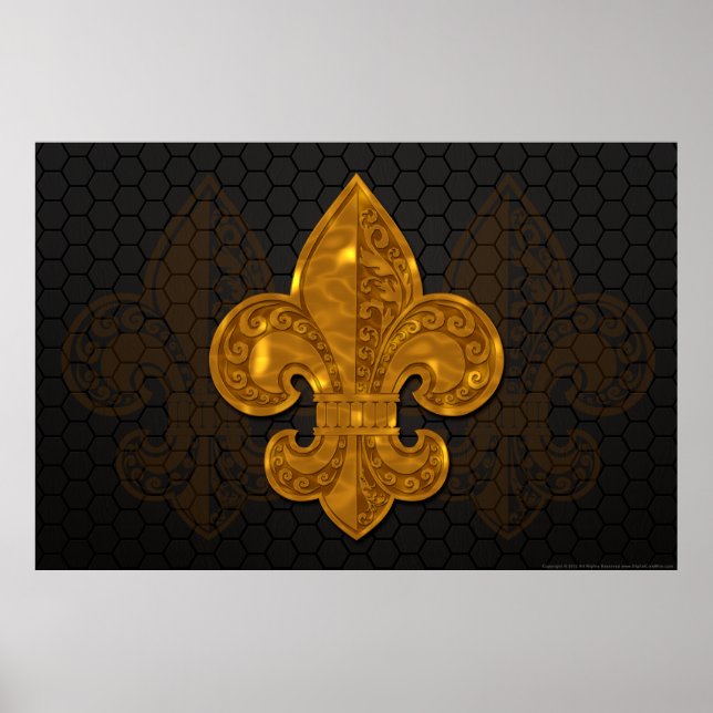 Gold Floral Fleur Poster #1 (Vorne)