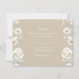 Gold Floral Garden Wedding UAWG RSVP Karte