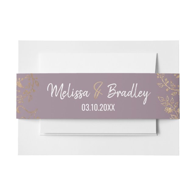 Gold Floral Glitzer Ombre Mauve Lilac Bly Band (Vorderseite Beispiel)