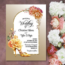 Gold Floral High Heel Gold Arch Wedding