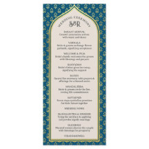 Gold Floral Indian & Hindu Wedding Program Card