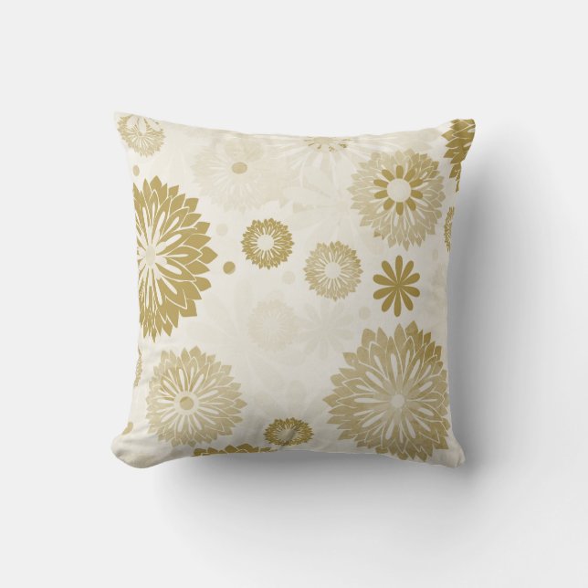 Gold Floral Kissen (Vorderseite)